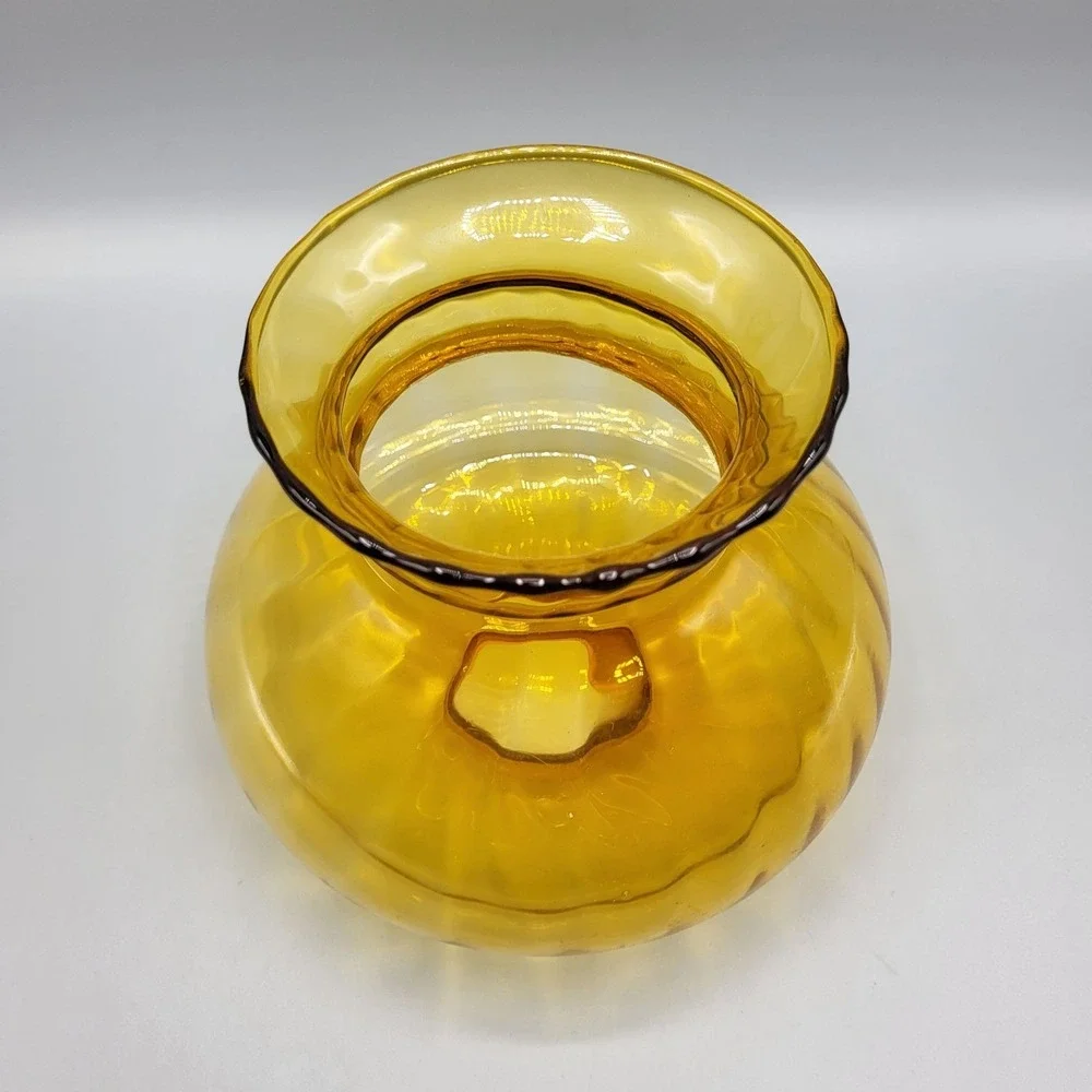 Vtg Amber Swirl Glass Lamp Hurricane Victorian Parlor Shade Replacement